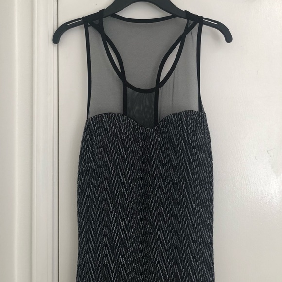 Mesh black and silver mini dress - Picture 2 of 3